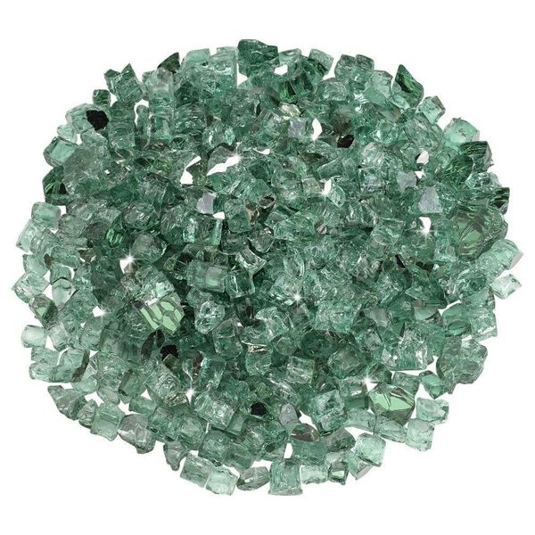 American Fire Glass 1/2 in Evergreen Reflective Fire Glass, 10 Lb Bag AFF-EVGRRF12-10